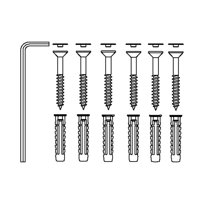 Bevestigingsmateriaal V8609 (6 pcs),voor massieve muren