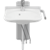 Solution with PLUS wash basin bracket, electrically height adjustable and MATRIX CURVE wash basin