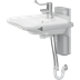 Solution with PLUS wash basin bracket, manually height adjustable, and MATRIX CURVE wash basin