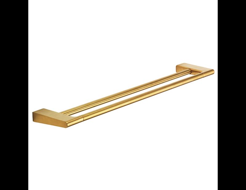 Pressalit Style Towel rail bar, double, 610 mm, brushed brass