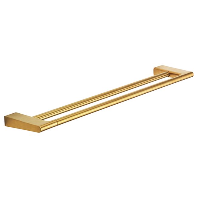 Pressalit Style Towel rack, double, 24.02", brushed brass