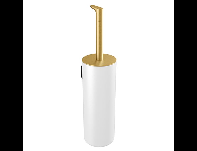 Pressalit Style Toiletborstelgarnituur, geborsteld messing/wit