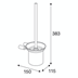 Pressalit Choice Toiletborstelgarnituur voor wandmontage met glazen inzet, glanzend staal