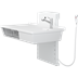 Puslebord, 800 x 1400 mm, elektrisk højderegulérbart, med sanitet og armatur med håndbruser