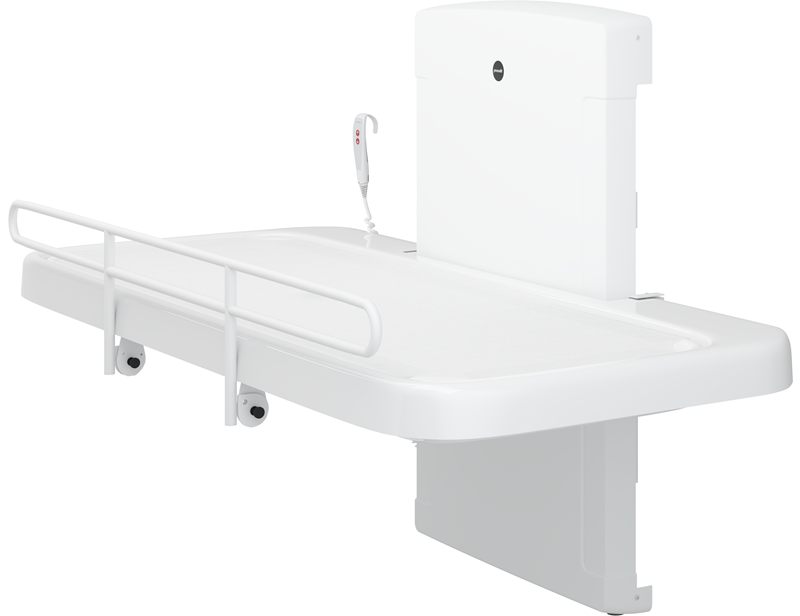 SCT 2100 shower change table, coated canvas, electrically height adjustable