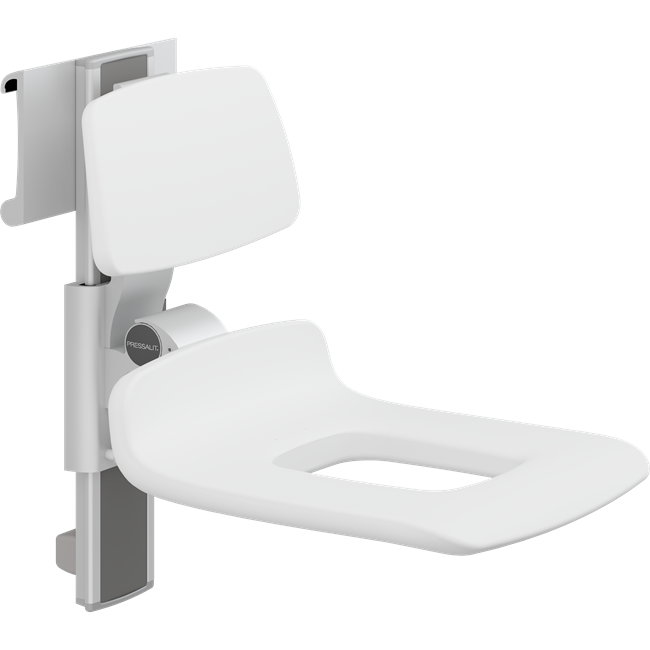 PLUS shower seat 450 with aperture, manually height and manually sideways adjustable 