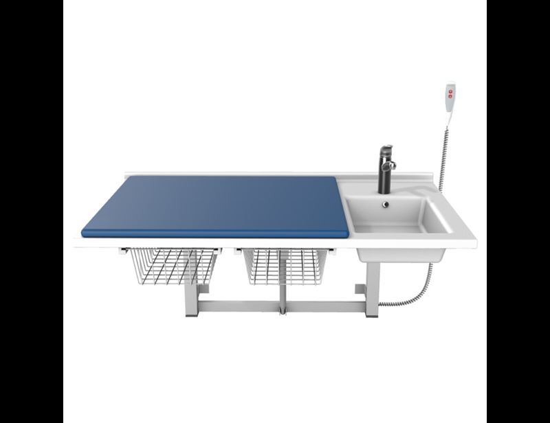 Solution with daycare changing table 800 x 1400 mm, with sanitary appliances and mattress