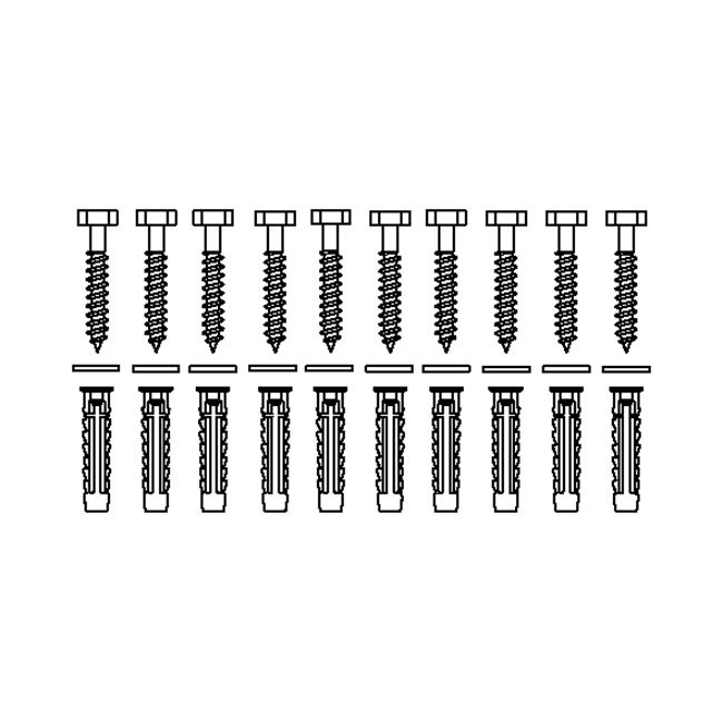 Befestigungsmaterial V8612 (10 Stck.), für massives Mauerwerk