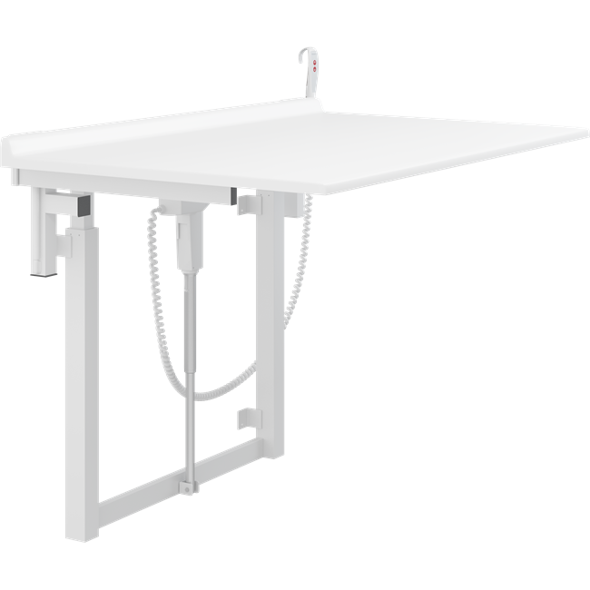 Table à langer, 800 x 900 mm, réglable en hauteur électriquement, rabattable