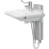 Solution with PLUS wash basin bracket, electrically height adjustable and MATRIX CURVE wash basin