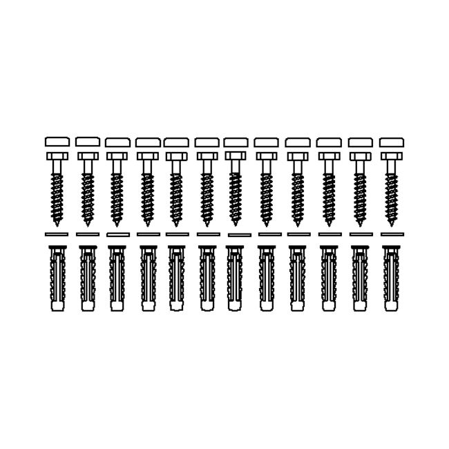 Bevestigingsmateriaal V8614 (12 pcs) voor massieve muren