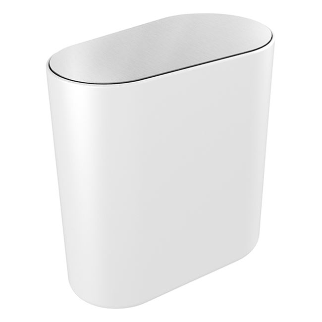 Pressalit Style Toilet wastebasket, brushed steel/white