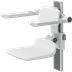 PLUS shower seat 310, manually height adjustable