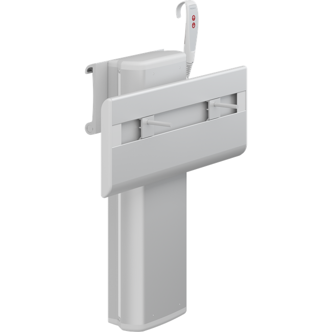 PLUS sink bracket with wired hand control, electrically height manually adjustable and adjustable horizontally