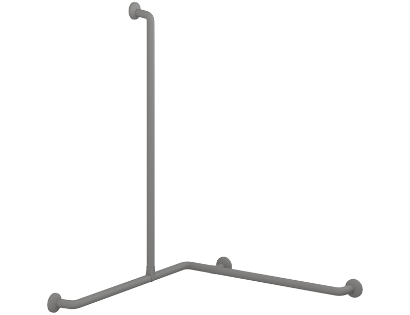 PLUS grab bar, corner with vertical grip 30" x 17.9" x 42.9"