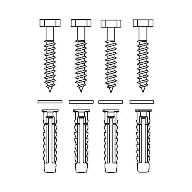 Mounting kit V8603 (4 pcs), for brick wall