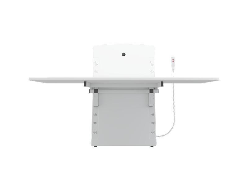 Changing table, 800 x 1800 mm, electrically height adjustable, foldable