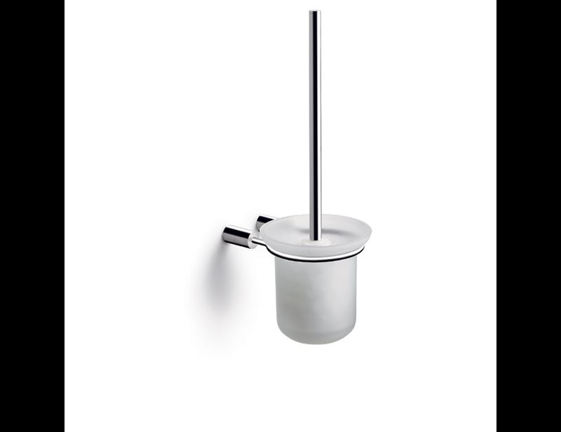 Pressalit Choice Toilettenbürste für wandmontage, mit Halter aus Glas, Stahl poliert