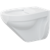 Wall-mounted toilet, rimless, 21.3"