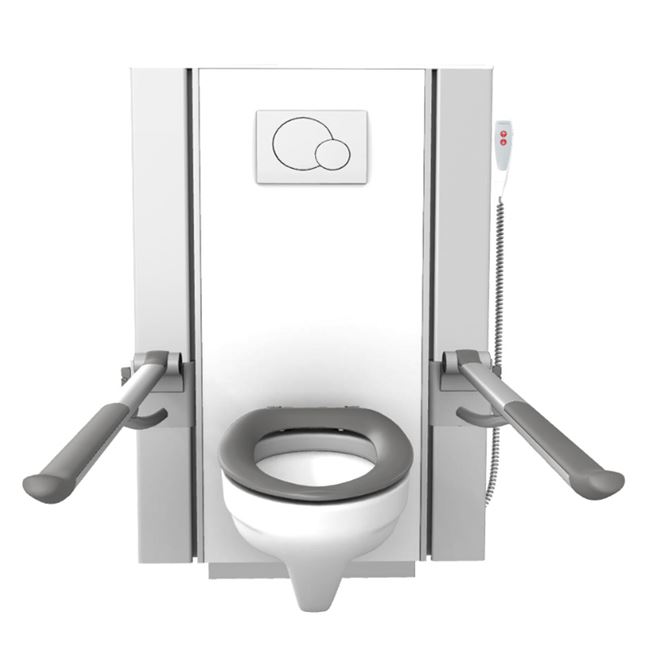 Solution with SELECT TL2 toilet lifter, support arms, toilet and toilet seat Dania