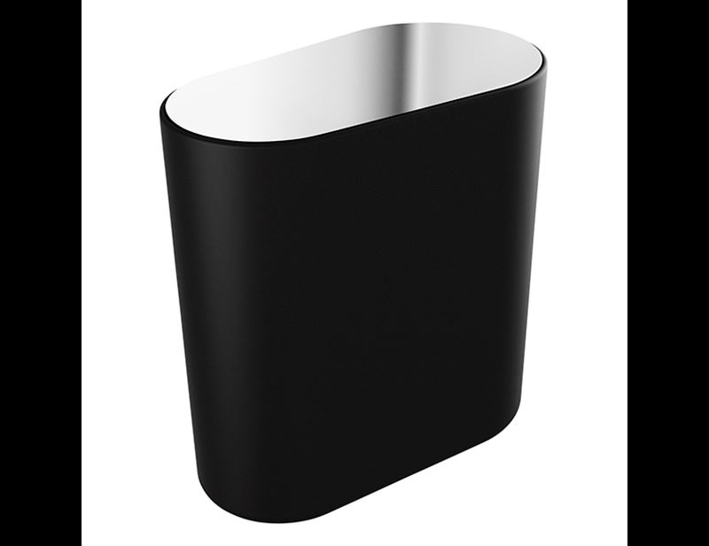 Pressalit Style Toilet wastebasket, chrome/black