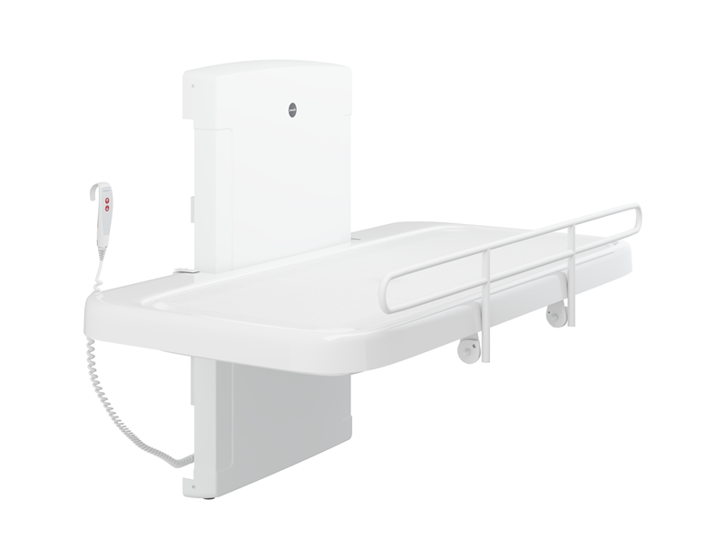 SCT 2100 shower change table, coated canvas, electrically height adjustable