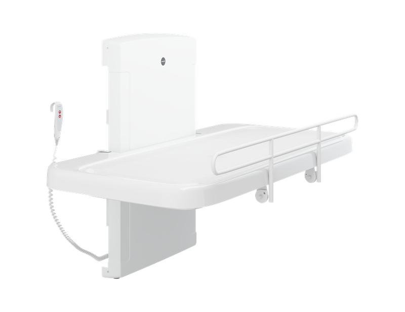SCT 2000 shower change table, mesh cover, electrically height adjustable