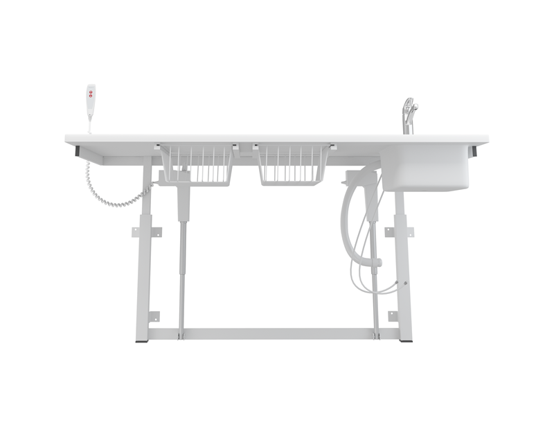 Table à langer, 800 x 1800 mm, réglable en hauteur électriquement, avec lavabo