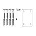 Mounting kit V8604 (4 pcs), for brick wall