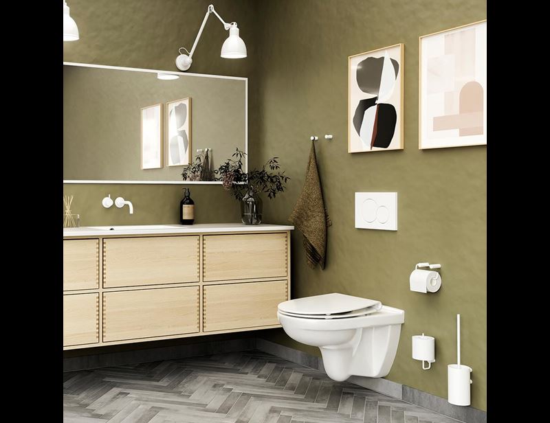 Pressalit Choice Toilet brush for wall, matt white