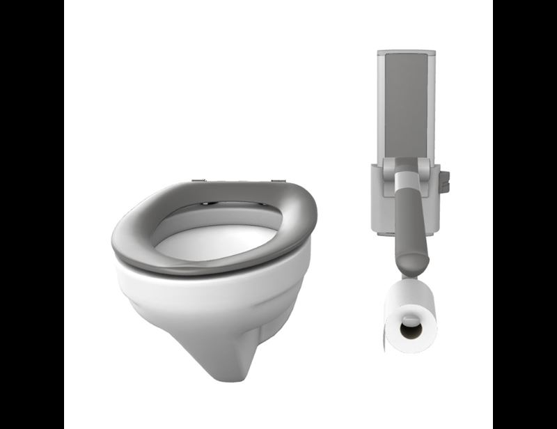 Oplossing met PLUS toiletsteun, toiletrolhouder, wandcloset en toiletzitting Dania