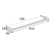 Pressalit Style Towel rail bar, single, 810 mm, chrome