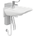 Solution with PLUS wash basin bracket, manually height adjustable, and MATRIX CURVE wash basin