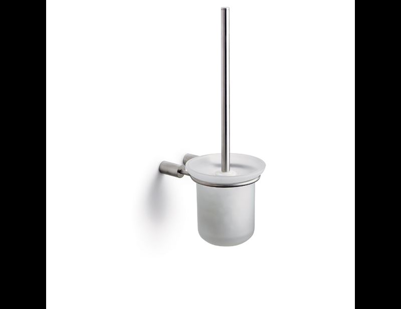 Pressalit Choice Toilettenbürste für wandmontage, mit Halter aus Glas, Stahl gebürstet