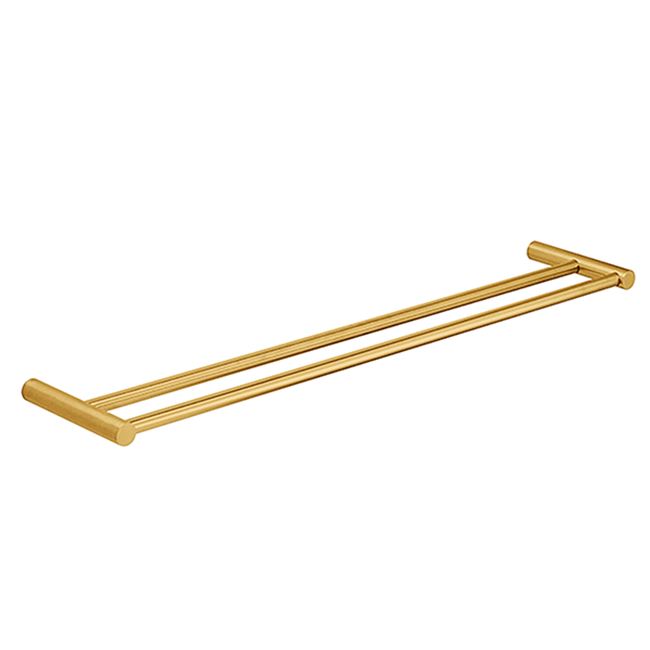 Pressalit Choice Towel holder, double, 60 x 12 cm, brushed brass