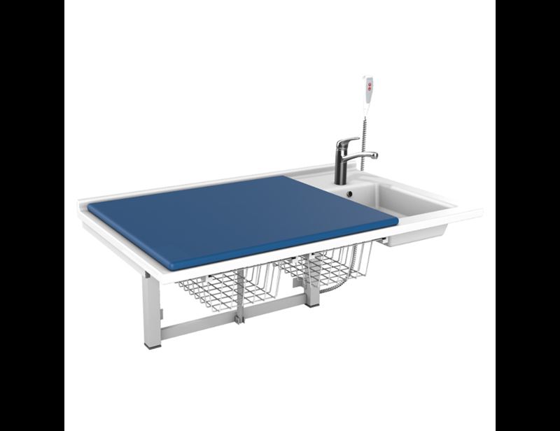 Solution with daycare changing table 800 x 1400 mm, with sanitary appliances and mattress