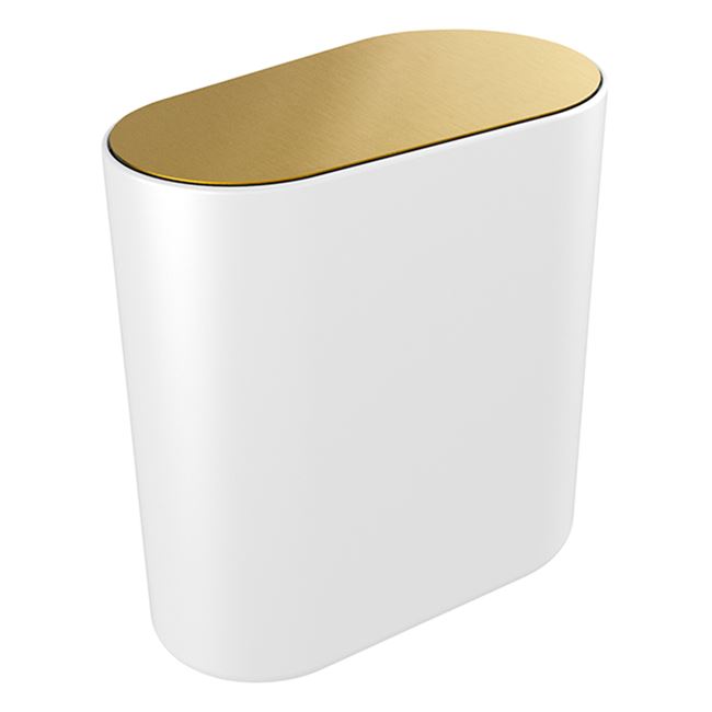 Pressalit Style Toilet wastebasket, brushed brass/white