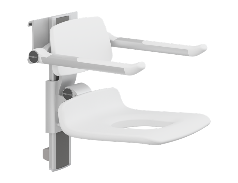 PLUS shower seat 450 with aperture, manually height and manually sideways adjustable 